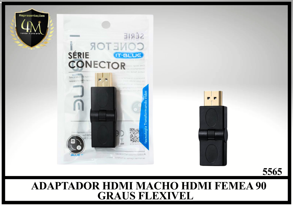 DAP 21 ADAPTADOR HDMI MACHO HDMI FEMEA 90 GRAUS FLEXIVEL 5565