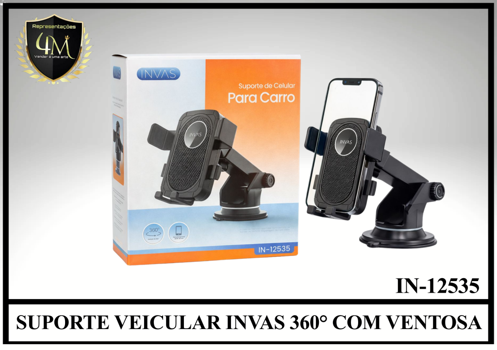 C34 SUPORTE VEICULAR INVAS 360° COM VENTOSA IN-12535