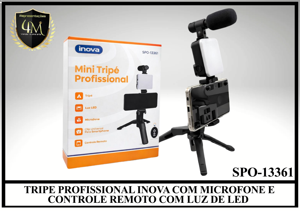 TRI 04 TRIPE PROFISSIONAL INOVA COM MICROFONE E CONTROLE REMOTO COM LUZ DE LED SPO-13361