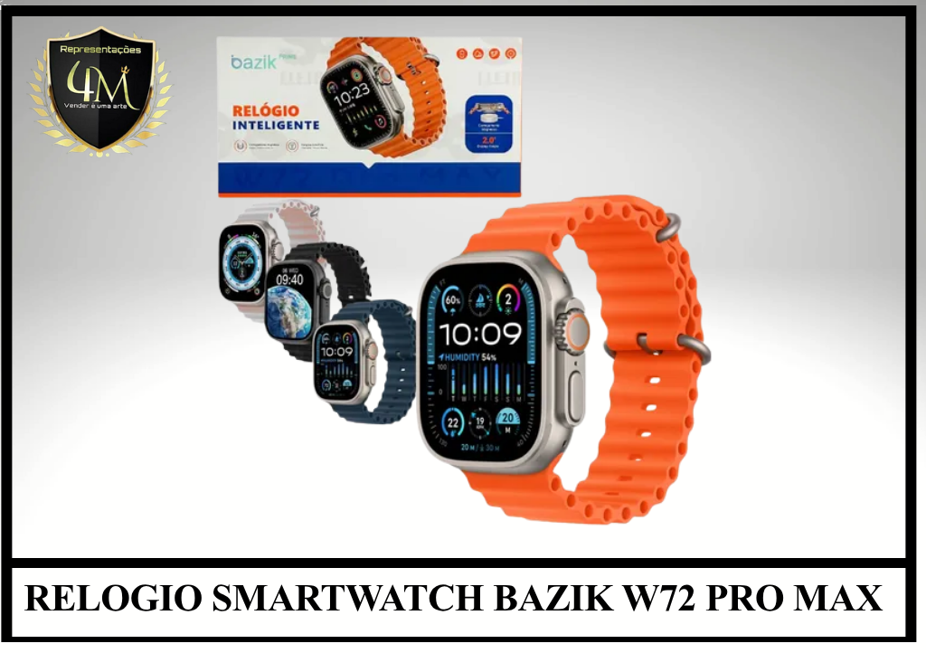 REL 02 RELOGIO SMARTWATCH BAZIK W72 PRO MAX