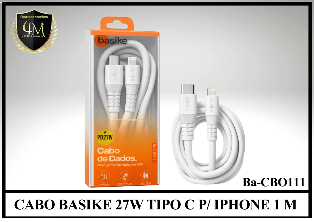 A135 - CABO BASIKE 27W TIPO C PARA IPHONE 1 METRO Ba-CBO111