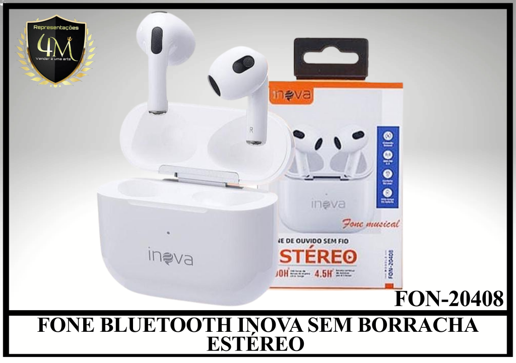 D107 - FONE BLUETOOTH INOVA SEM BORRACHA ESTÉREO FON-20408
