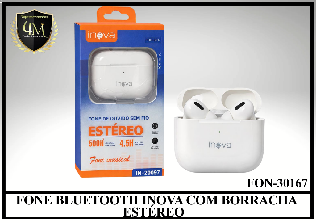 D108 - FONE BLUETOOTH INOVA COM BORRACHA ESTÉREO FON-30167