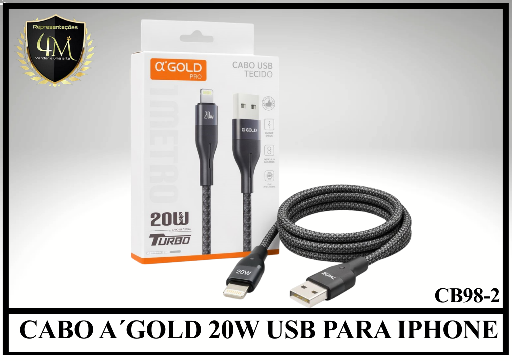 A139 - CABO A´GOLD 20W USB PARA IPHONE CB98-2
