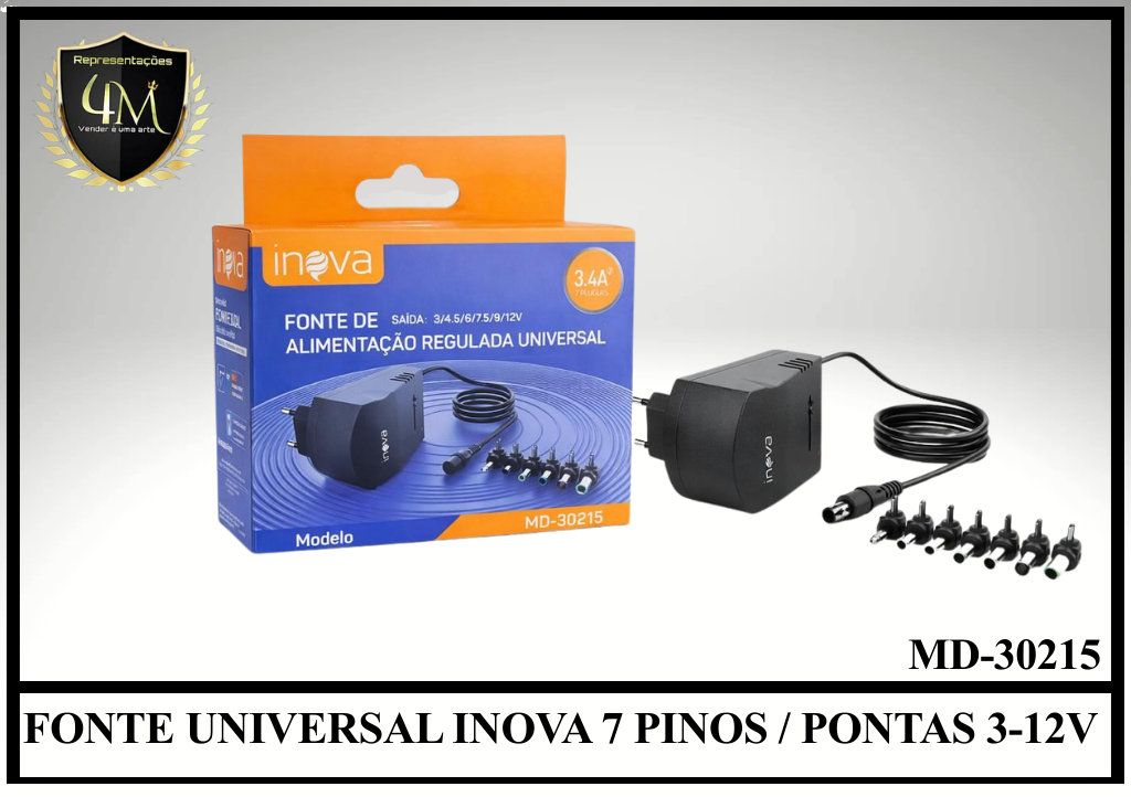 E23-1 - FONTE UNIVERSAL INOVA 7 PINOS / PONTAS 3-12V MD-30215 LE-2561 AL-37CH