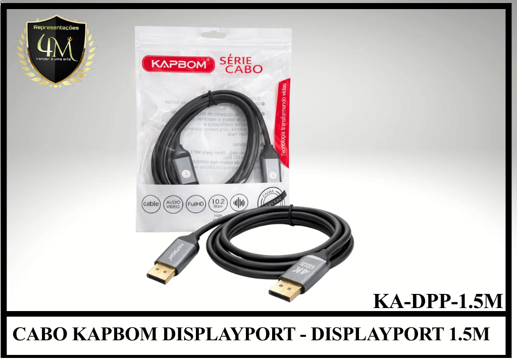 A142 - CABO KAPBOM DISPLAYPORT - DISPLAYPORT 1.5M  KA-DPP-1.5M