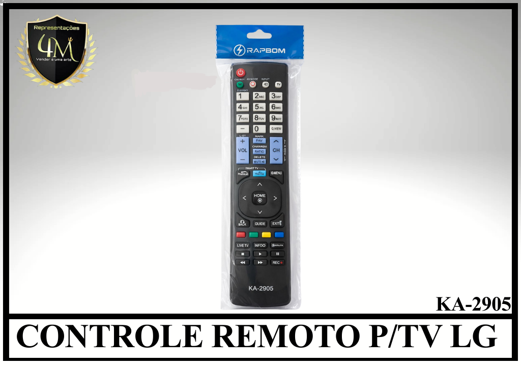 YCRLG 01 CONTROLE REMOTO P/TV LG KA-2905
