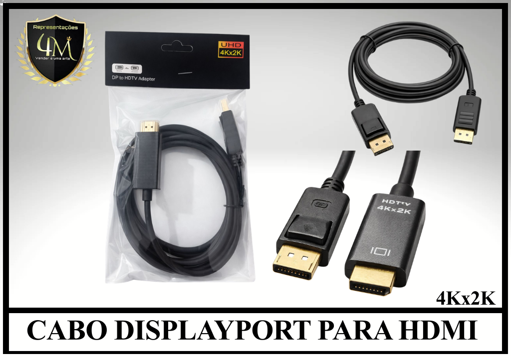 A146 - CABO DISPLAYPORT PARA HDMI 4Kx2K