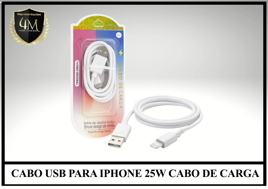 A149 - CABO USB PARA IPHONE 25W CABO DE CARGA ( SEM MARCA )
