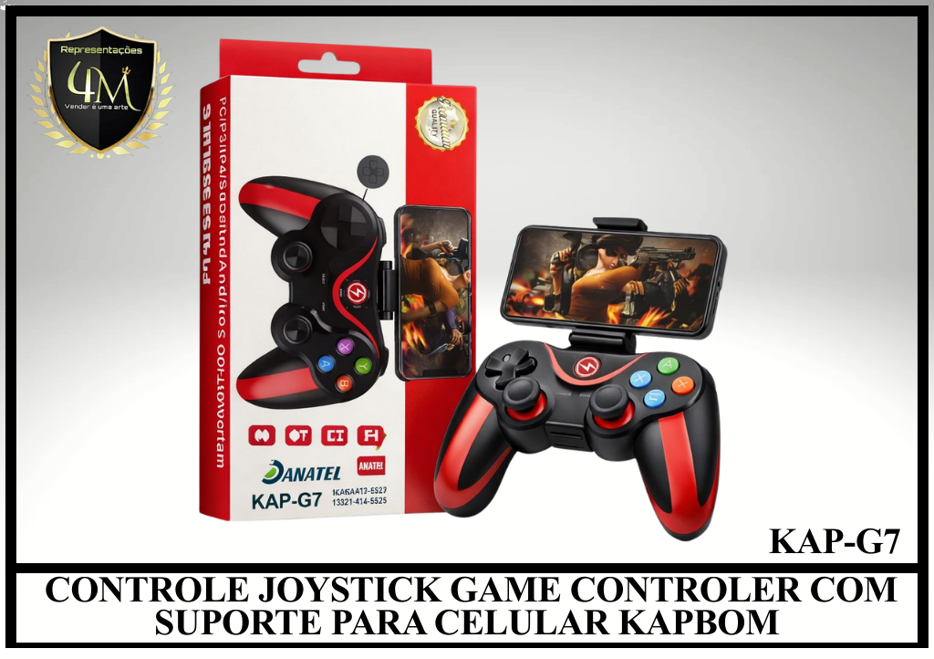CO 07 CONTROLE JOYSTICK GAME CONTROLER COM SUPORTE PARA CELULAR KAPBOM KAP-G7