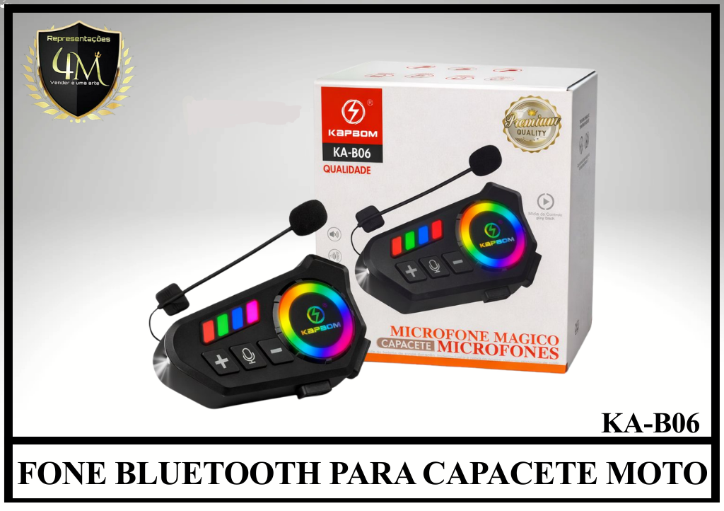 D111 - FONE BLUETOOTH PARA CAPACETE MOTO KA-B06 B07