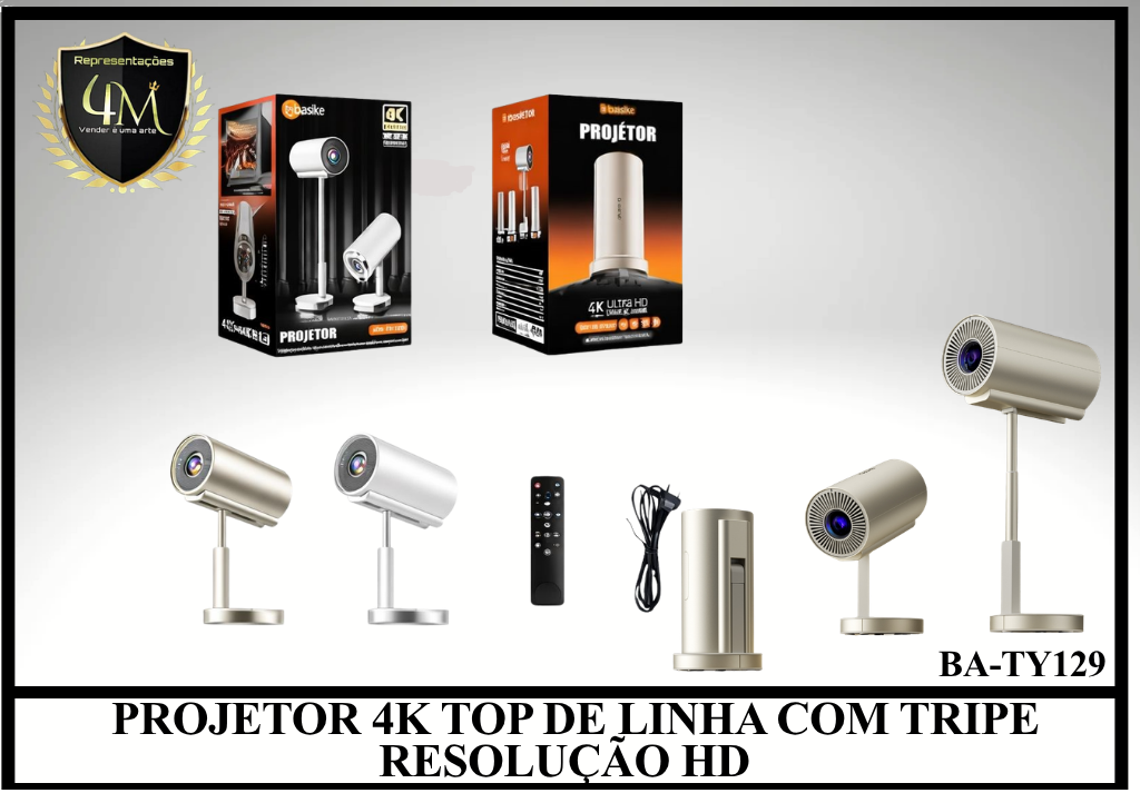 PROJ 09 PROJETOR 4K TOP DE LINHA COM TRIPE RESOLUÇÃO HD BA-TY129