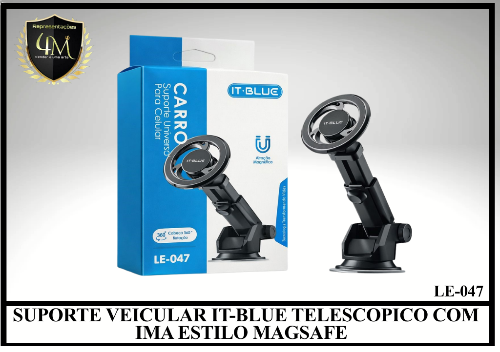 C36 SUPORTE VEICULAR IT-BLUE TELESCOPICO COM IMA ESTILO MAGSAFE LE-047