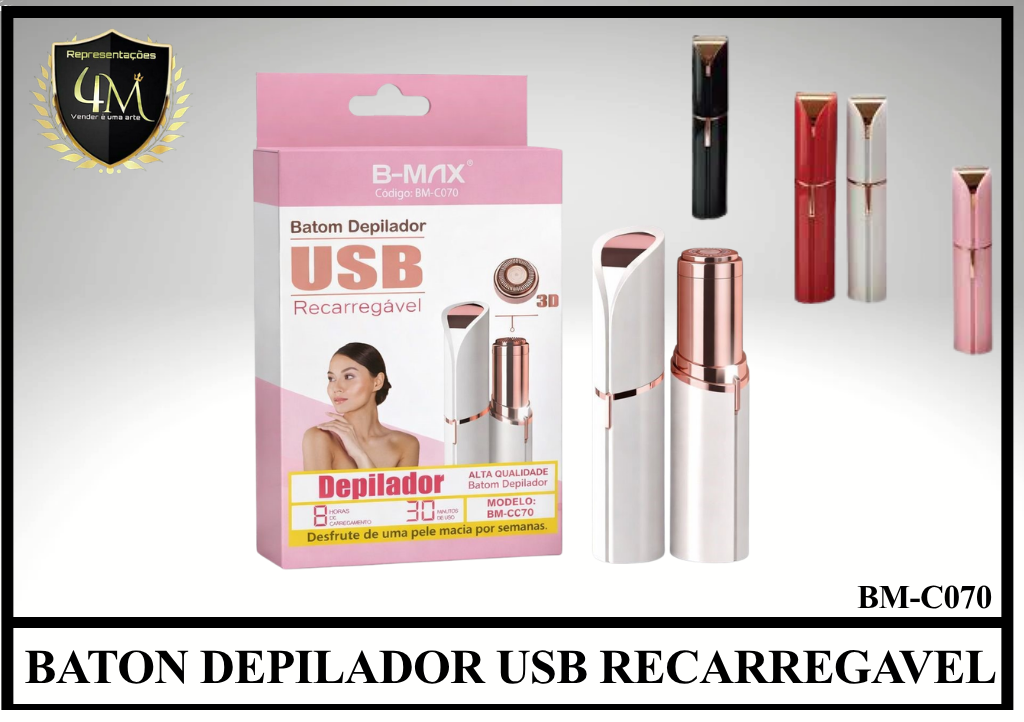 BAB 25 BATON DEPILADOR USB RECARREGAVEL BM-C070