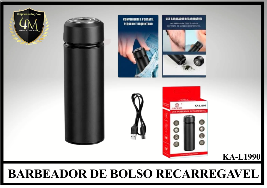 BAB 32 BARBEADOR DE BOLSO RECARREGAVEL KA-L1990