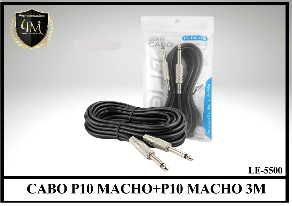 A155 - CABO P10 MACHO+P10 MACHO 3 METROS LE-5500