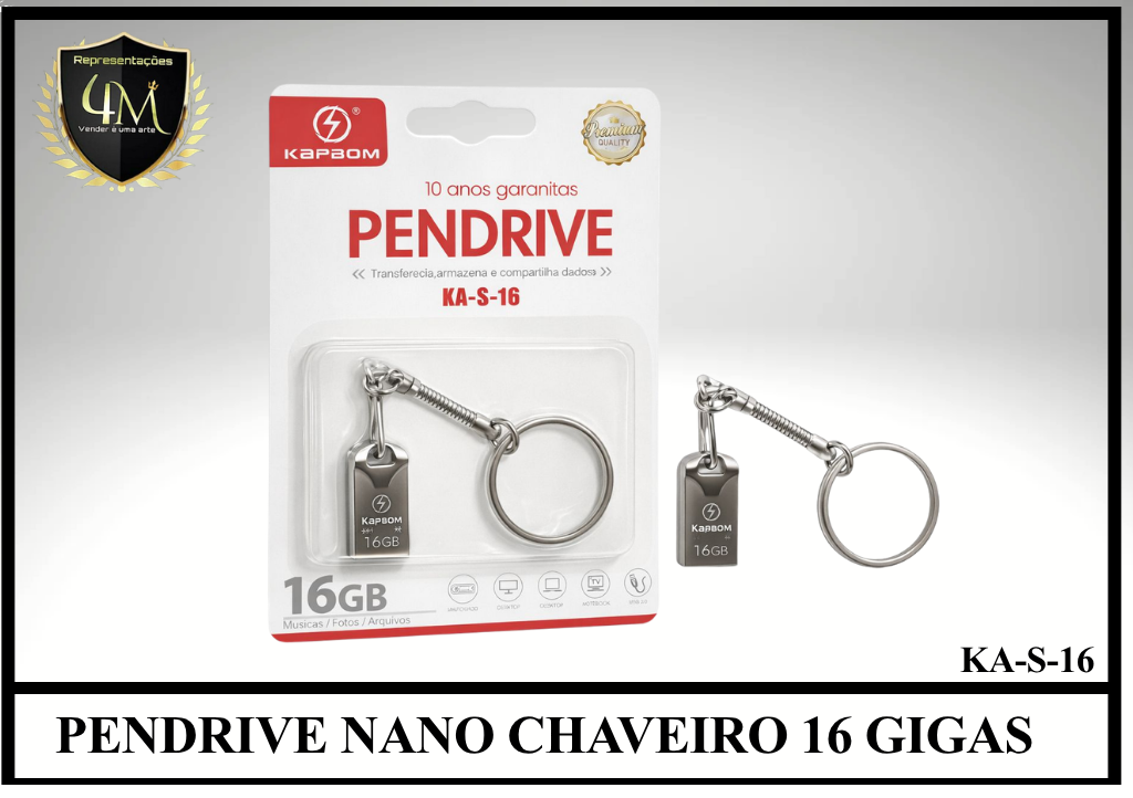 PEN 06 PENDRIVE NANO CHAVEIRO 16 GIGAS KA-S-16