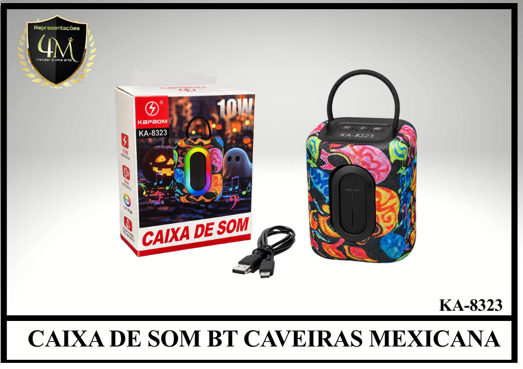 CX 33 CAIXA DE SOM BLUETOOTH CAVEIRAS MEXICANA KA-8323