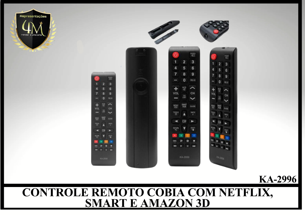 YCRCA 02 CONTROLE REMOTO LG COM NETFLIX, SMART E AMAZON 3D KA-2996