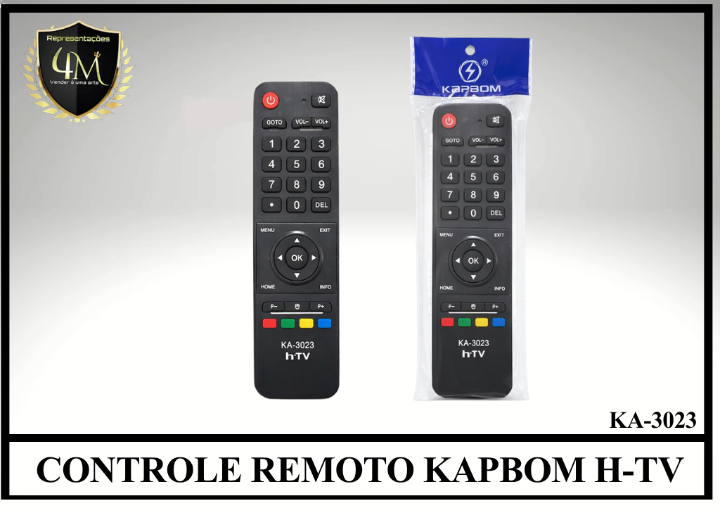 YCRHTV 01 CONTROLE REMOTO KAPBOM H-TV KA-3023