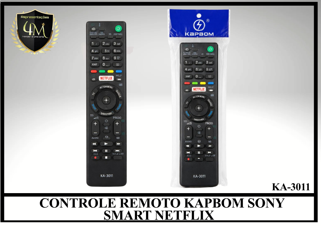 YCRSY 02 CONTROLE REMOTO KAPBOM SONY SMART NETFLIX KA-3011