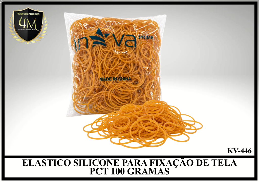 ELA 01 ELASTICO SILICONE PARA FIXAÇÃO DE TELA PCT 100 GRAMAS KV-446
