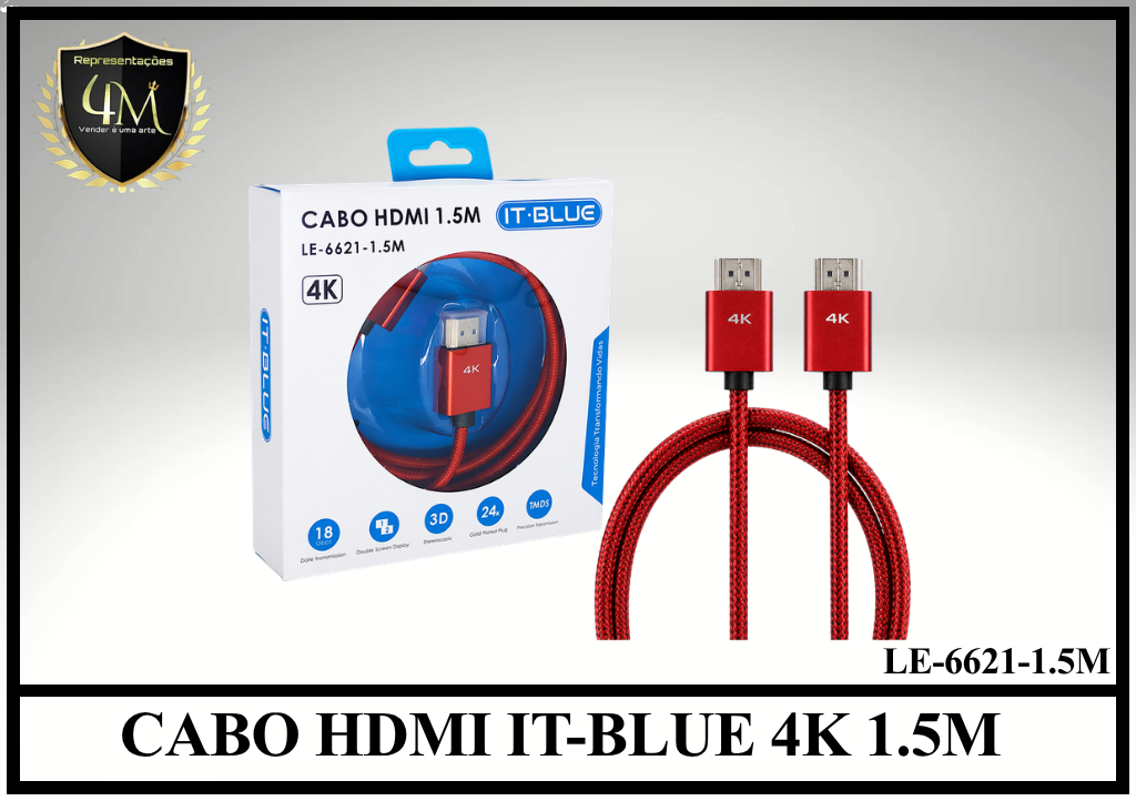 A119-1 - CABO HDMI IT-BLUE 4K 1.5M LE-6621-1.5M