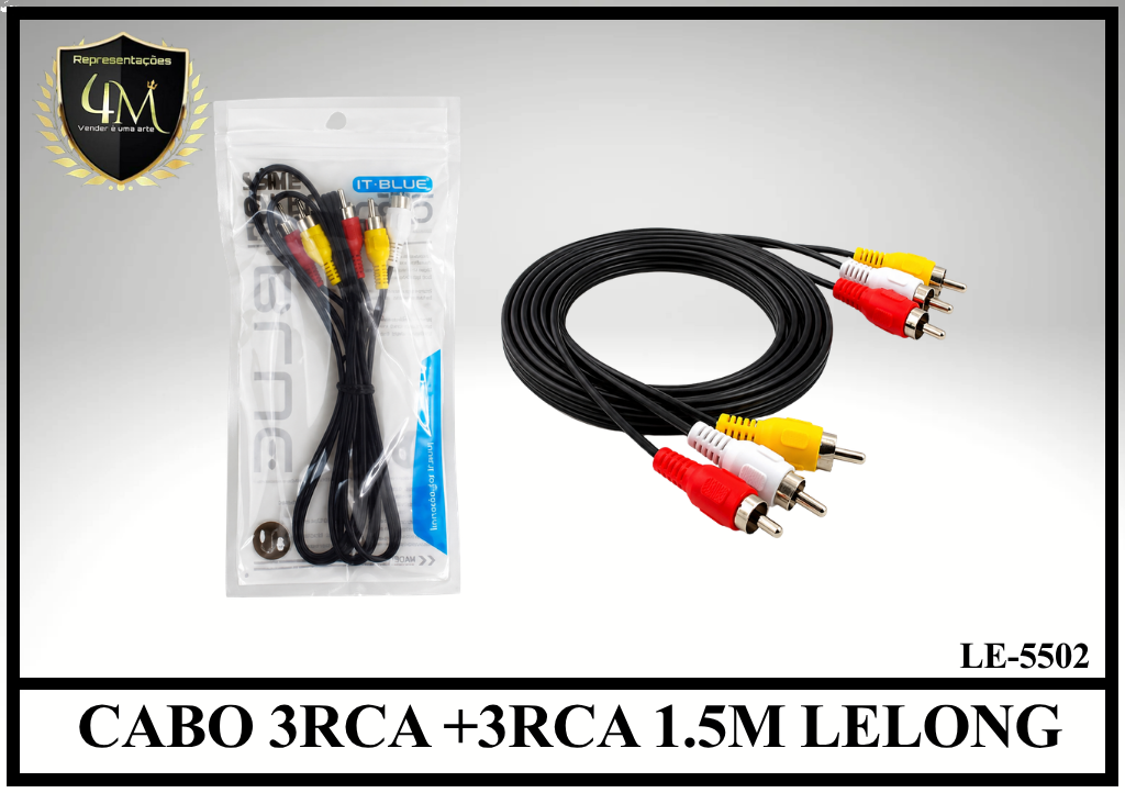 A164 - CABO 3RCA +3RCA 1.5M LELONG LE-5502