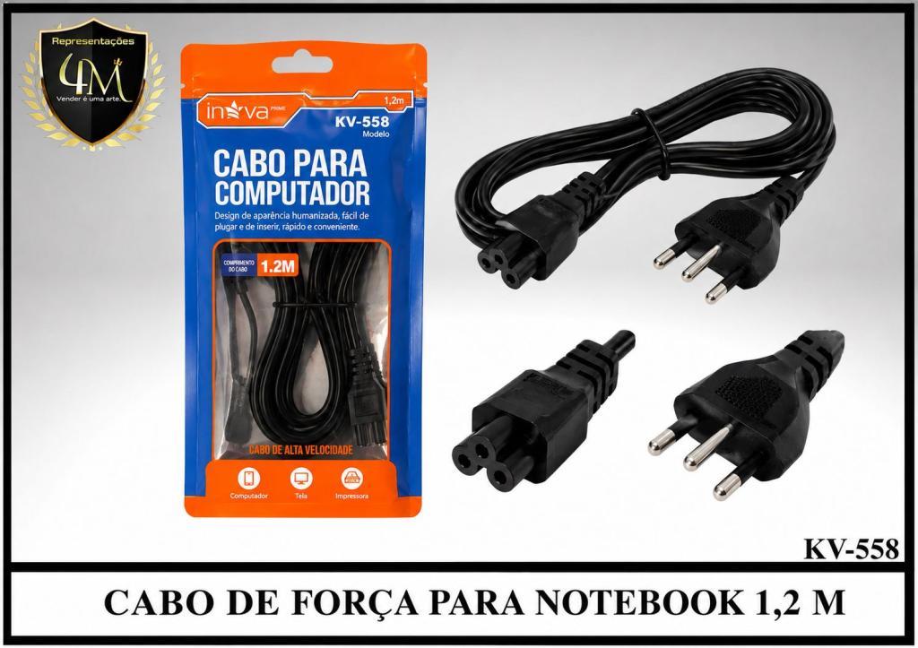 A57-1 CABO DE FORÇA PARA FONTE DE NOTEBOOK 1.2 METROS KV-558 / KV-554