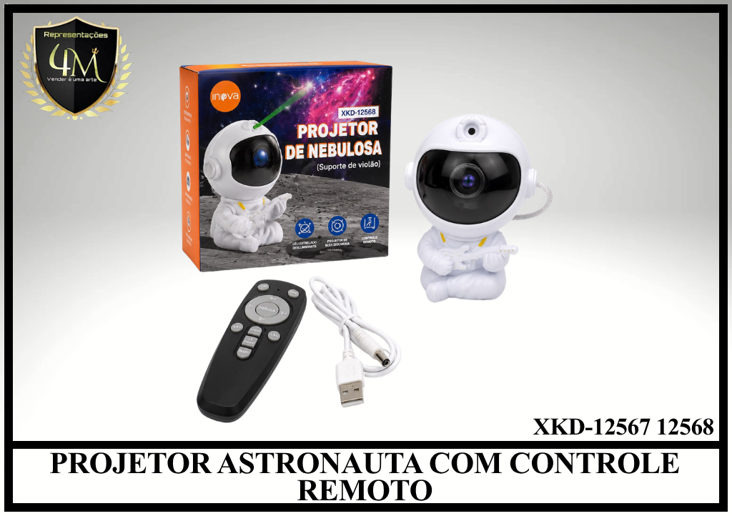 PROJ 05 PROJETOR ASTRONAUTA COM CONTROLE REMOTO XKD-12567 12568