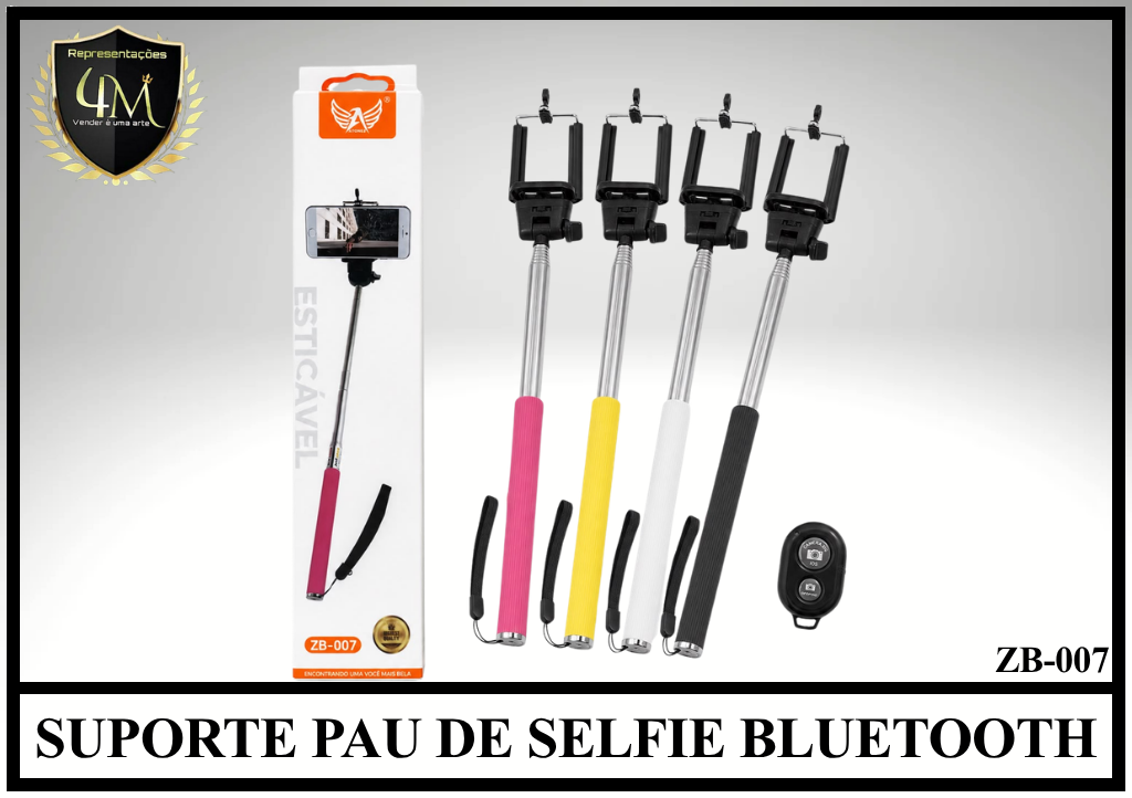 SEL 01 SUPORTE PAU DE SELFIE BLUETOOTH ZB-007