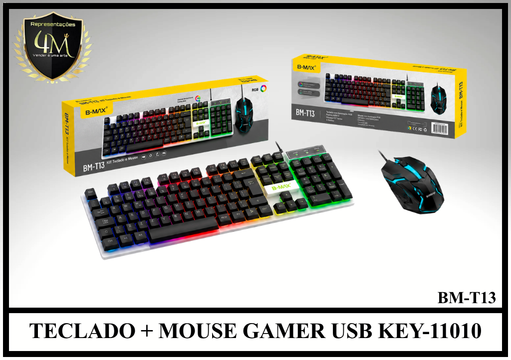 J08 - TECLADO + MOUSE GAMER USB KEY-11010 BM-T13