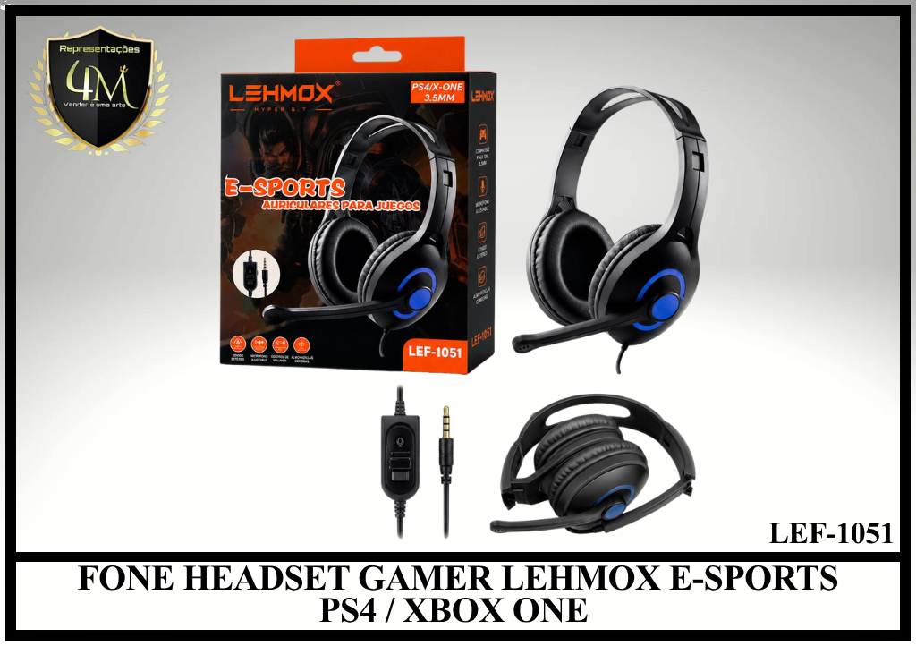 FCF 05 FONE HEADSET GAMER LEHMOX E-SPORTS PS4 / XBOX ONE LEF-1051
