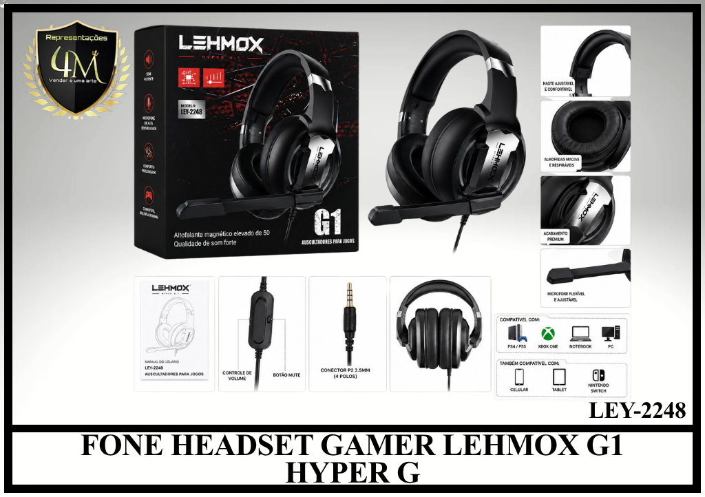 FCF 06 FONE HEADSET GAMER LEHMOX G1 HYPER G LEY-2248