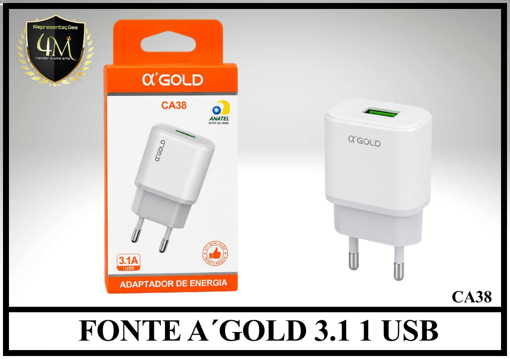 E34 - FONTE A´GOLD 3.1 1 USB CA38