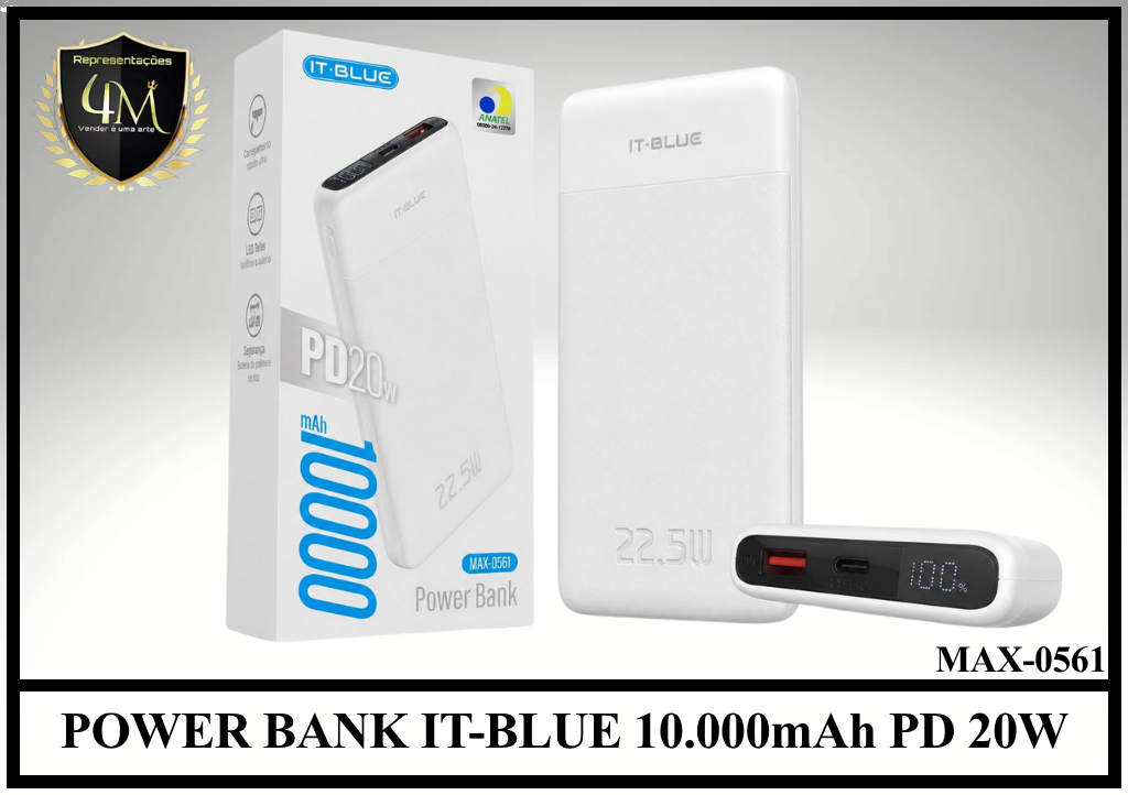 E031 POWER BANK IT-BLUE 10.000mAh PD 20W MAX-0561
