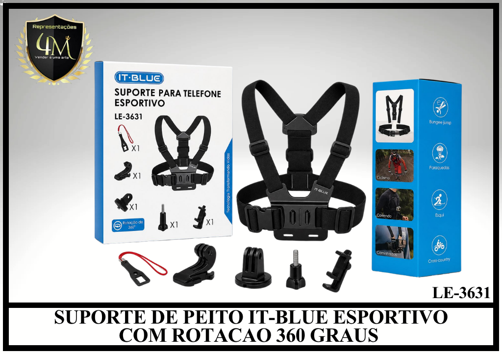 SUP 01 SUPORTE DE PEITO IT-BLUE ESPORTIVO COM ROTACAO 360 GRAUS LE-3631