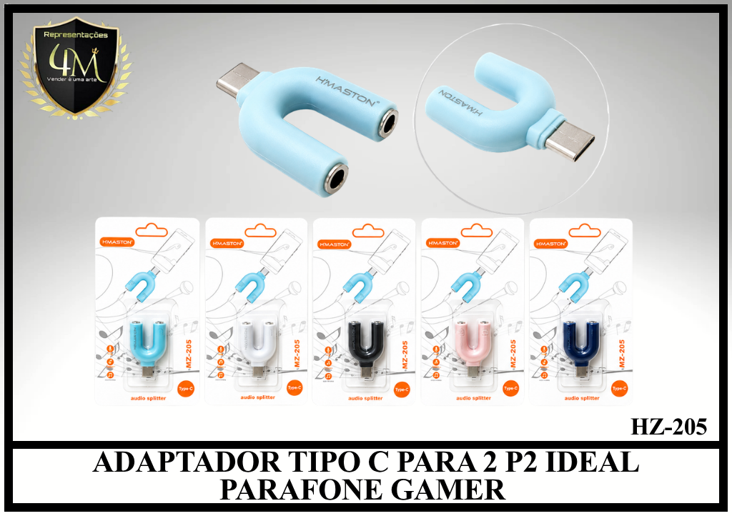 DAP 62 ADAPTADOR TIPO C PARA 2 P2 IDEAL PARAFONE GAMER HZ-205
