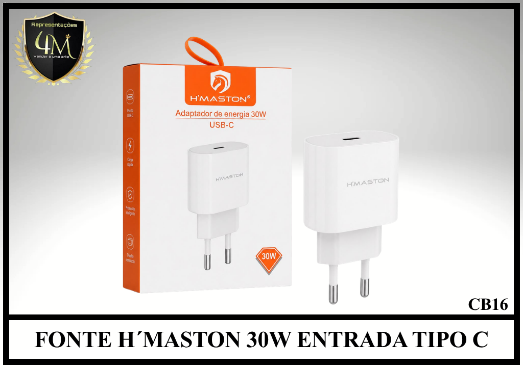 E35 - FONTE H´MASTON 30W ENTRADA TIPO C CB16