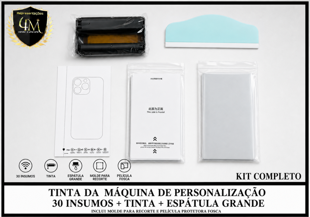 T 01 TINTA DA MAQUINA PERSONALIZACAO ( 30 INSUMOS + TINTA + ESPATULA GRANDE )