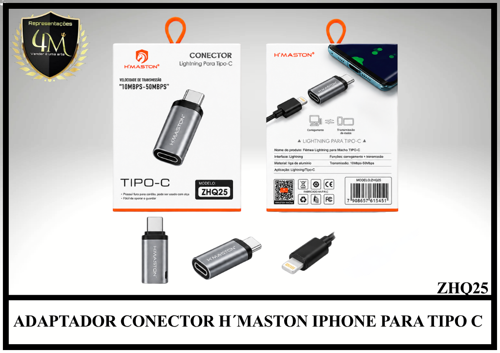 DAP 73 ADAPTADOR CONECTOR H´MASTON IPHONE PARA TIPO C ZHQ25