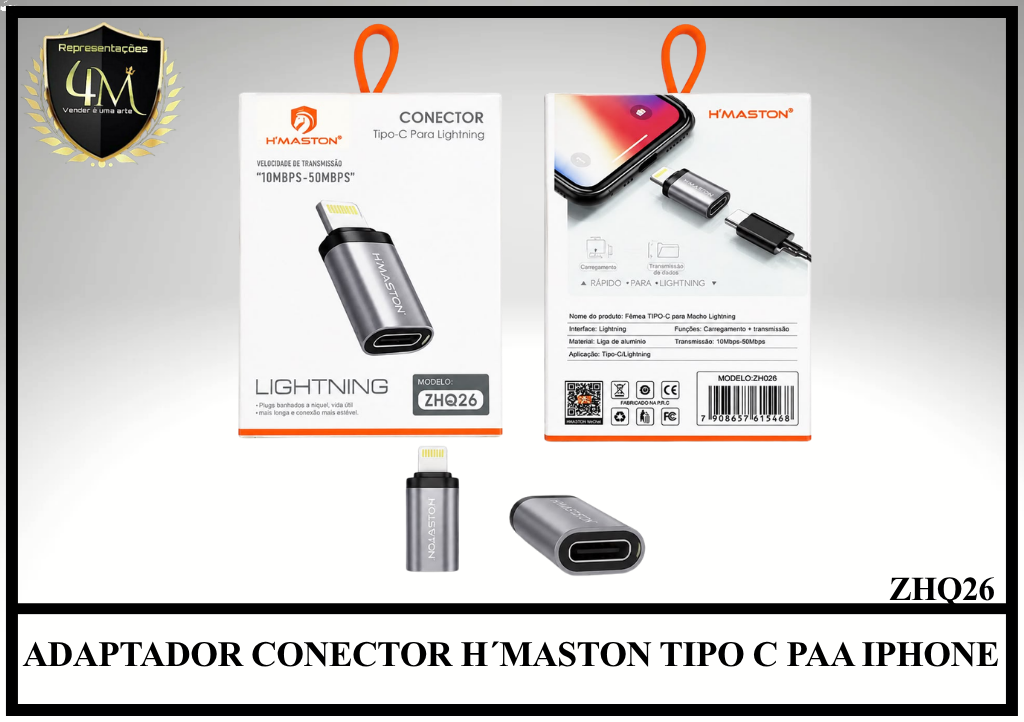 DAP 74 ADAPTADOR CONECTOR H´MASTON TIPO C PAA IPHONE ZHQ26