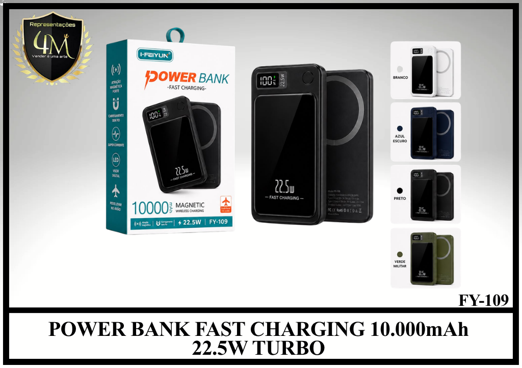 E021 POWER BANK FAST CHARGING 10.000mAh 22.5W TURBO FY-109