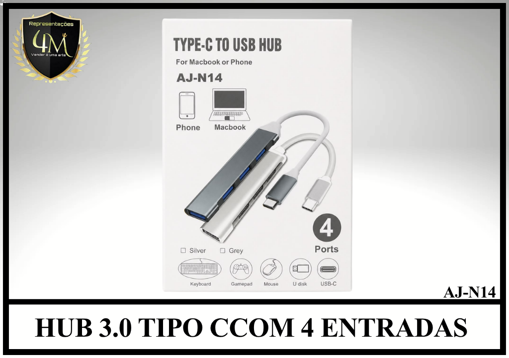 HUB 06 HUB 3.0 TIPO CCOM 4 ENTRADAS AJ-N14
