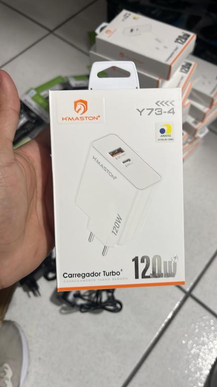 E38 - FONTE H´MASTON 120W 1 SAIDA USB + 1 SAIDA TIPO C SUPER RAPIDO Y73-4