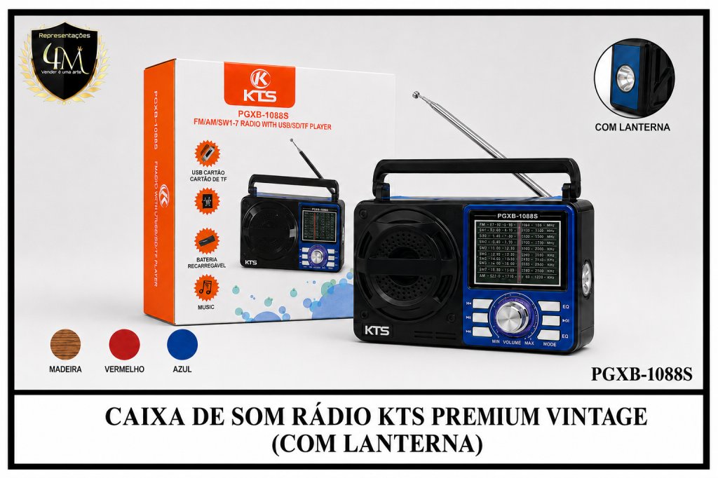 CX 44 CAIXA DE SOM RADIO KTS PREMIUM VINTAGE PGXB-1088S