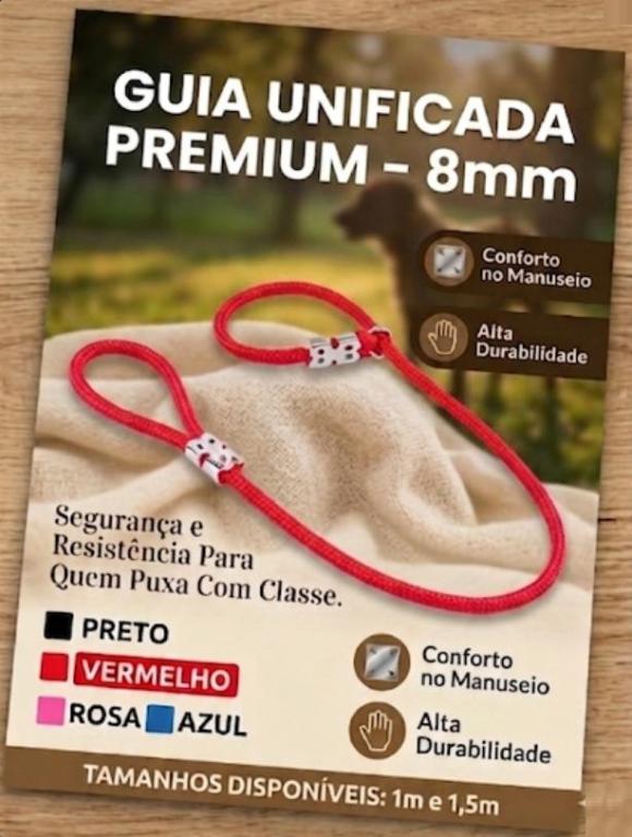 GUIA DE CORDA UNIFICADA 8MM X 100CM (ADESTRAMENTO)