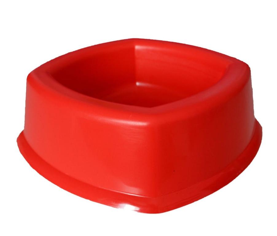 NS - COMEDOURO PLASTICO CAO 280ML - VERMELHO