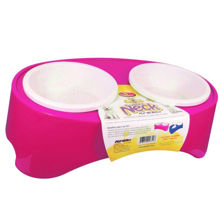 COMEDOURO DUPLO SUPER NECK - ROSA