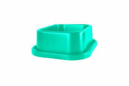 COMEDOURO QUADRADO ANTI-FORMIGA 350ML - VERDE